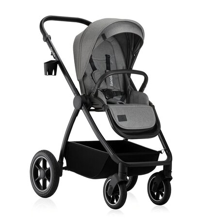 Carucior reversibil  3 in 1 cu multiple accesorii Meril, pana la 22 kg, Gri, Lionelo 737272