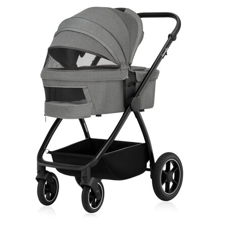 Carucior reversibil  3 in 1 cu multiple accesorii Meril, pana la 22 kg, Gri, Lionelo 737285