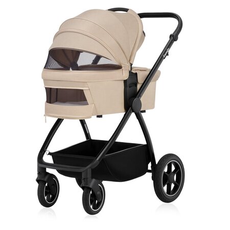 Carucior reversibil  3 in 1 cu multiple accesorii Meril, pana la 22 kg, Bej, Lionelo 737313