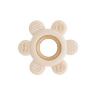 Jucarie de dentitie pentru bebelusi, din silicon si lemn, Sand, 3 luni+, Jane