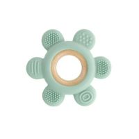 Jucarie de dentitie pentru bebelusi, din silicon si lemn, Mint, 3 luni+, Jane