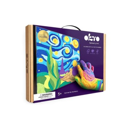 Set pictura cu argila usoara, 29 x 29 cm, Little Prince Night, 5 ani+