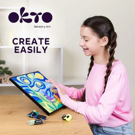 Set pictura cu argila usoara, 29 x 29 cm, Little Prince Night, 5 ani+, Okto 737401