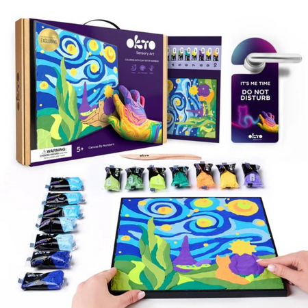 Set pictura cu argila usoara, 29 x 29 cm, Little Prince Night, 5 ani+, Okto 737396
