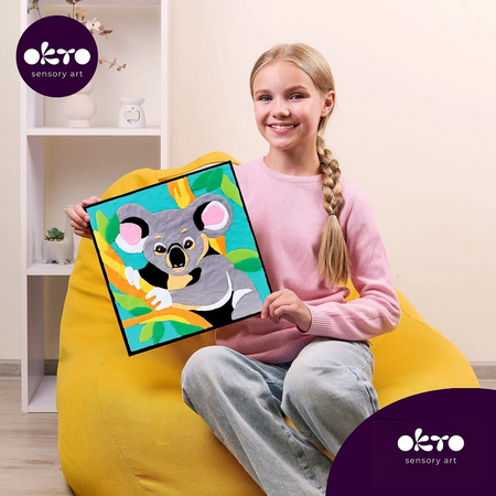 Set pictura cu argila usoara, 29 x 29 cm, Koala, 5 ani+, Okto 737425