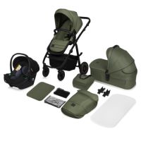 Carucior reversibil  3 in 1 cu multiple accesorii Amber Plus, pana la 22 kg, Verde, Lionelo