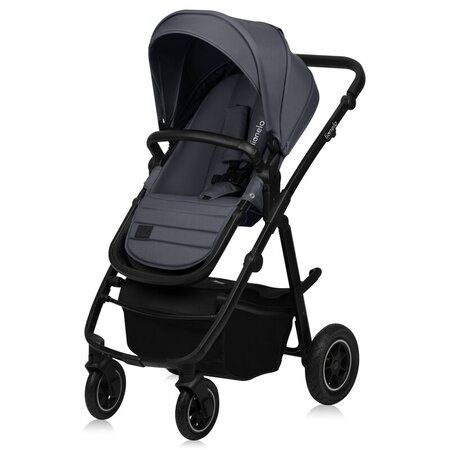 Carucior reversibil  3 in 1 cu multiple accesorii Amber Plus, pana la 22 kg, Gri, Lionelo 737466