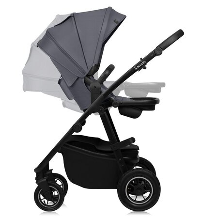 Carucior reversibil  3 in 1 cu multiple accesorii Amber Plus, pana la 22 kg, Gri, Lionelo 737471