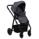 Carucior reversibil  3 in 1 cu multiple accesorii Amber Plus, pana la 22 kg, Gri, Lionelo 737464