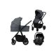 Carucior reversibil  3 in 1 cu multiple accesorii Amber Plus, pana la 22 kg, Gri, Lionelo 737463