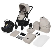Carucior reversibil  3 in 1 cu multiple accesorii Amber, pana la 22 kg, Bej, Lionelo