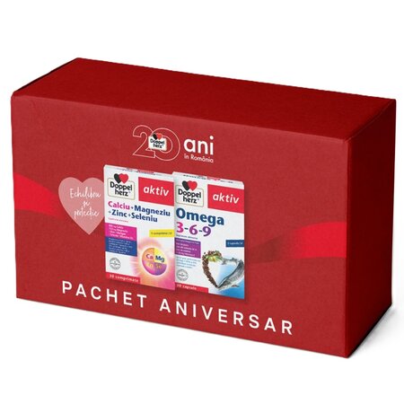 Pachet Calciu + Magneziu + Zinc + Seleniu si Omega 3-6-9, 30 comprimate + 30 capsule, Doppelherz 737533