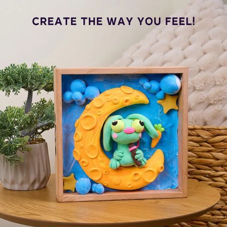 Set creatie Wood & Craft Little Worlds, 21 x 21 cm, Bunny Moon, 8 ani+, Okto 737607