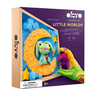 Set creatie Wood & Craft Little Worlds, 21 x 21 cm, Bunny Moon, 8 ani+, Okto