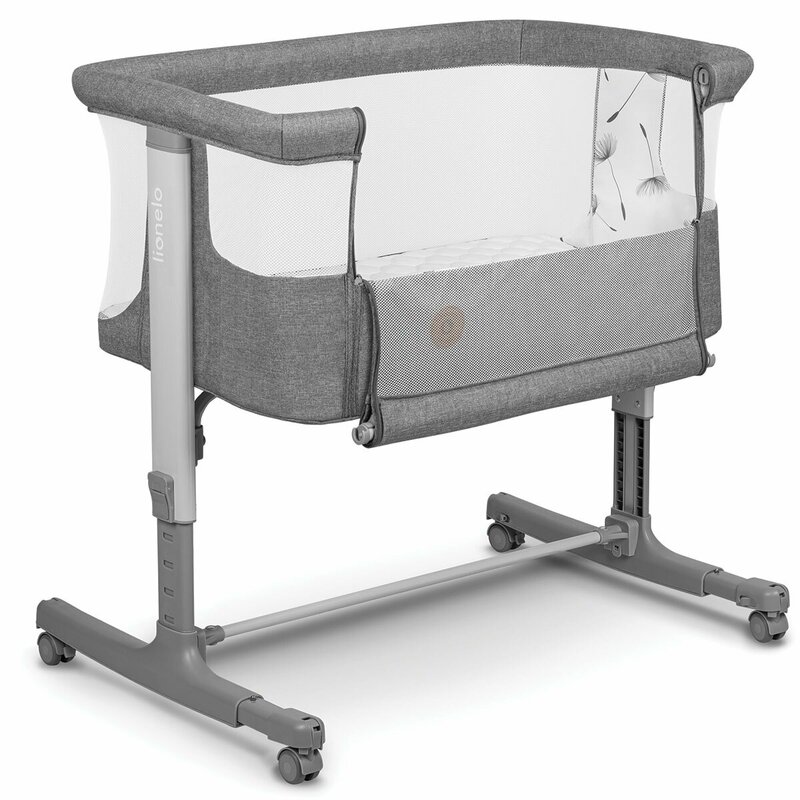 Patut Co-sleeper 3 in 1 Aurora, pana la 9 Kg, 85 x 60 x 66 cm, Gri, 0 luni+, Lionelo