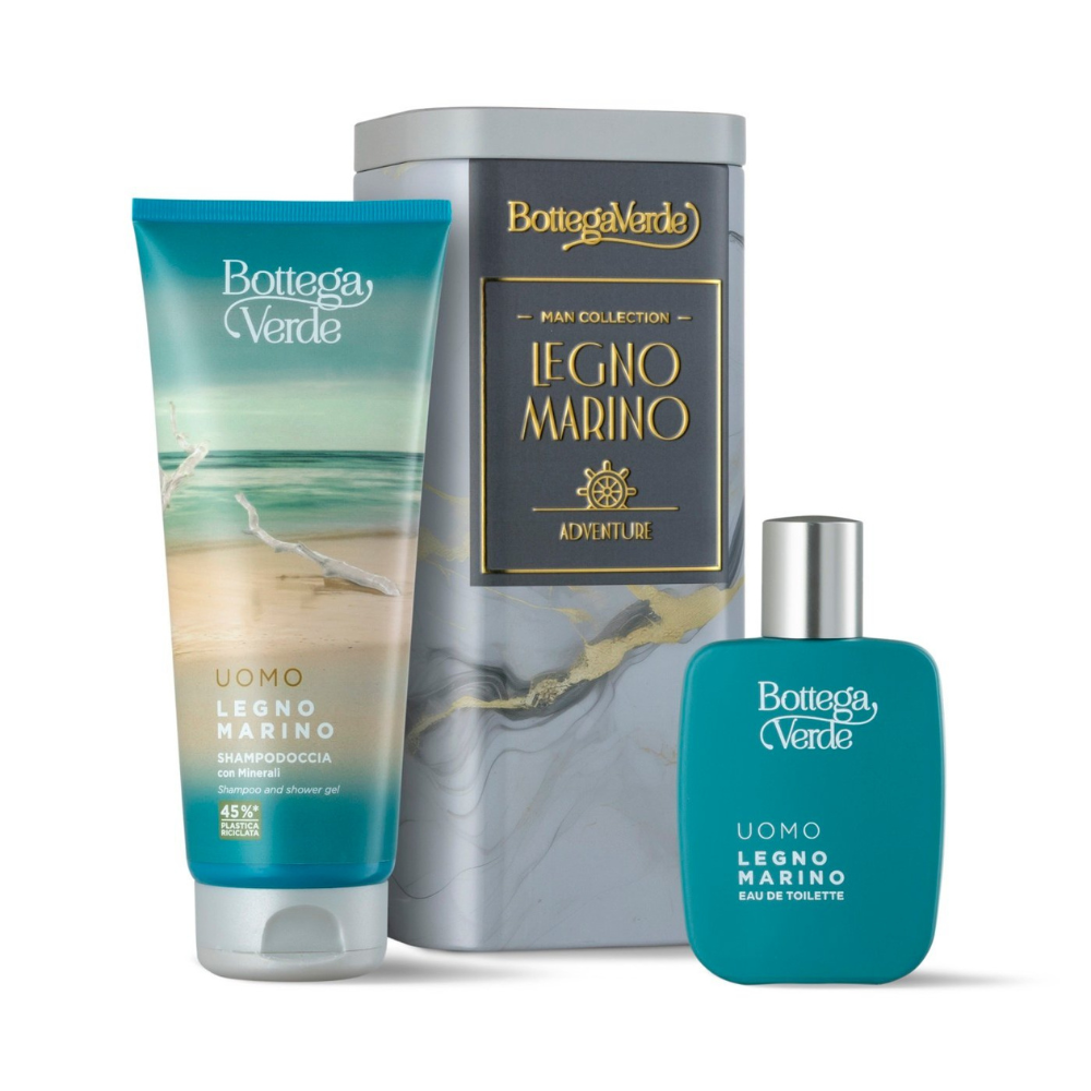 Set ingrijire corp pentru barbati, Legno Marino, 250 ml, Bottega Verde