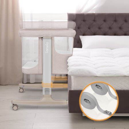 Patut Co-sleeper 3 in 1 Aurora, pana la 9 Kg, 85 x 60 x 66 cm, Bej, 0 luni+, Lionelo 737738