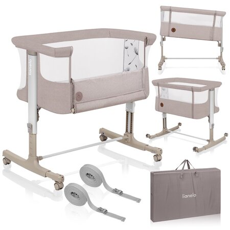 Patut Co-sleeper 3 in 1 Aurora, pana la 9 Kg, 85 x 60 x 66 cm, Bej, 0 luni+, Lionelo 737730