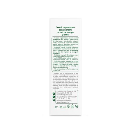 Crema de maini reparatoare, 50 ml, Vivanatura 765091