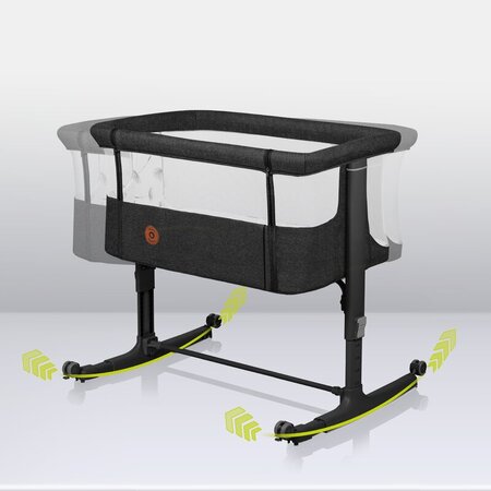 Patut Co-sleeper 3 in 1 Aurora, pana la 9 Kg, 85 x 60 x 66 cm, Gri inchis, 0 luni+, Lionelo 737764