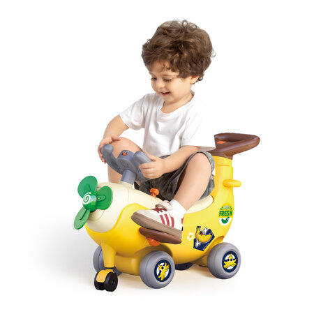 Avion interactiv 4 in 1 Ride On si maner de impingere, Banana, 12-36 luni, Hola 737813