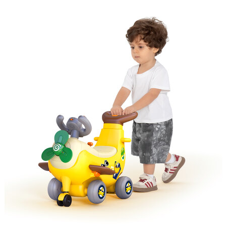 Avion interactiv 4 in 1 Ride On si maner de impingere, Banana, 12-36 luni, Hola 737806