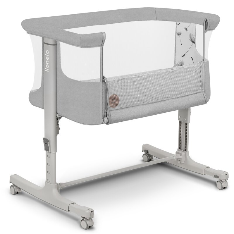 Patut Co-sleeper 3 in 1 Aurora, pana la 9 Kg, 85 x 60 x 66 cm, Gri deschis, 0 luni+, Lionelo