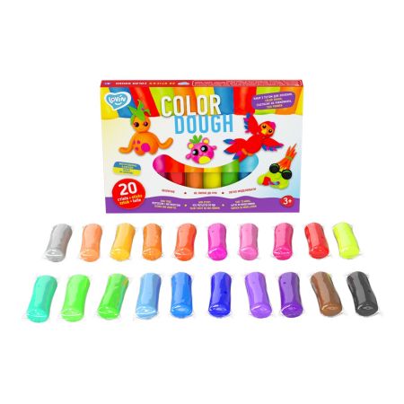 Set plastilina Lovin, Color Dough, 3 ani+, 20 bucati, Okto 737814
