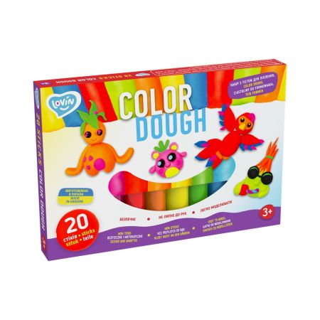 Set plastilina Lovin, Color Dough, 20 bucati, Okto