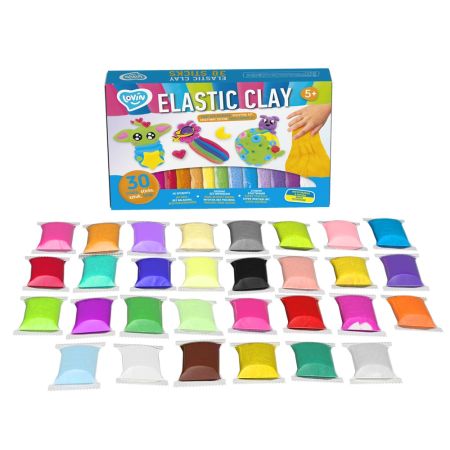 Set de creatie cu argila usoara Lovin, Elastic Clay, 5 ani+, 30 bucati, Okto 737846