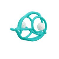 Inel Gingival din silicon, Teal, Melc, 3 luni+, Mombella