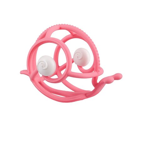 Inel Gingival din silicon, Pink, Melc, 3 luni+, Mombella 737881