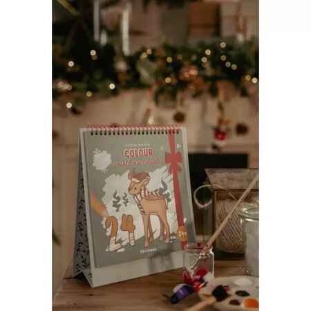 Carte de colorat Calendar de Advent, Craciun, 3 ani+, Little Dutch 738016