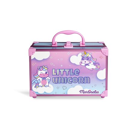 Trusa de make-up pentru copii tip servieta de metal Little Unicorn, Martinelia 738051
