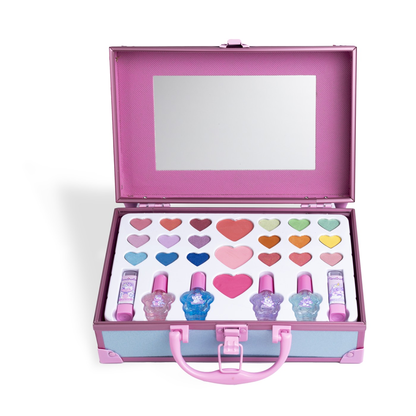 Trusa de make-up pentru copii tip servieta de metal Little Unicorn, Martinelia