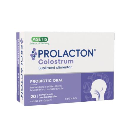 Probiotic oral Prolacton Colostrum, Capsuni, 20 comprimate orodispersabile, Agetis
