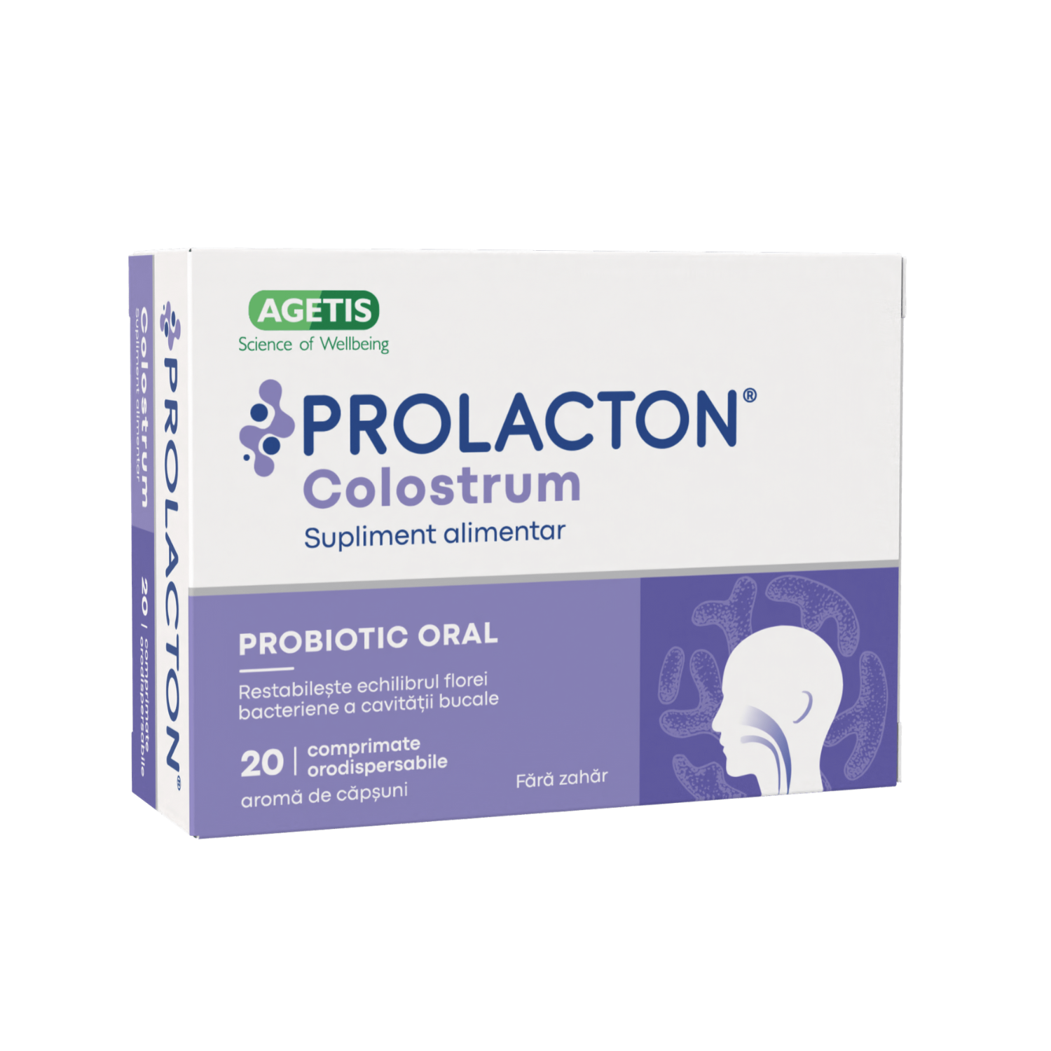 Probiotic oral Prolacton Colostrum, Capsuni, 20 comprimate orodispersabile, Agetis