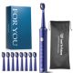 Periuta de dinti electrica pentru adulti + 8 capete de rezerva J40, Albastru, JTF 738254