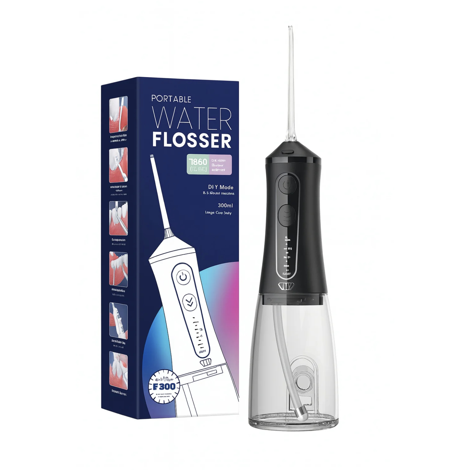 Irigator bucal portabil F300, Negru, JTF