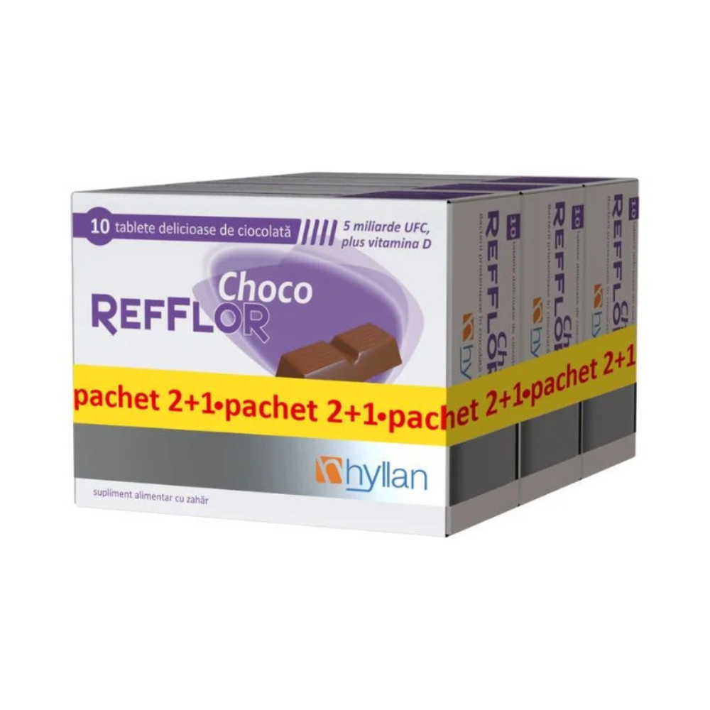 Pachet Refflor Choco, 3x10 tablete, Hyllan