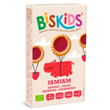 Biscuiti JamJam cu capsuni eco Biskids, 120 g, Belkorn