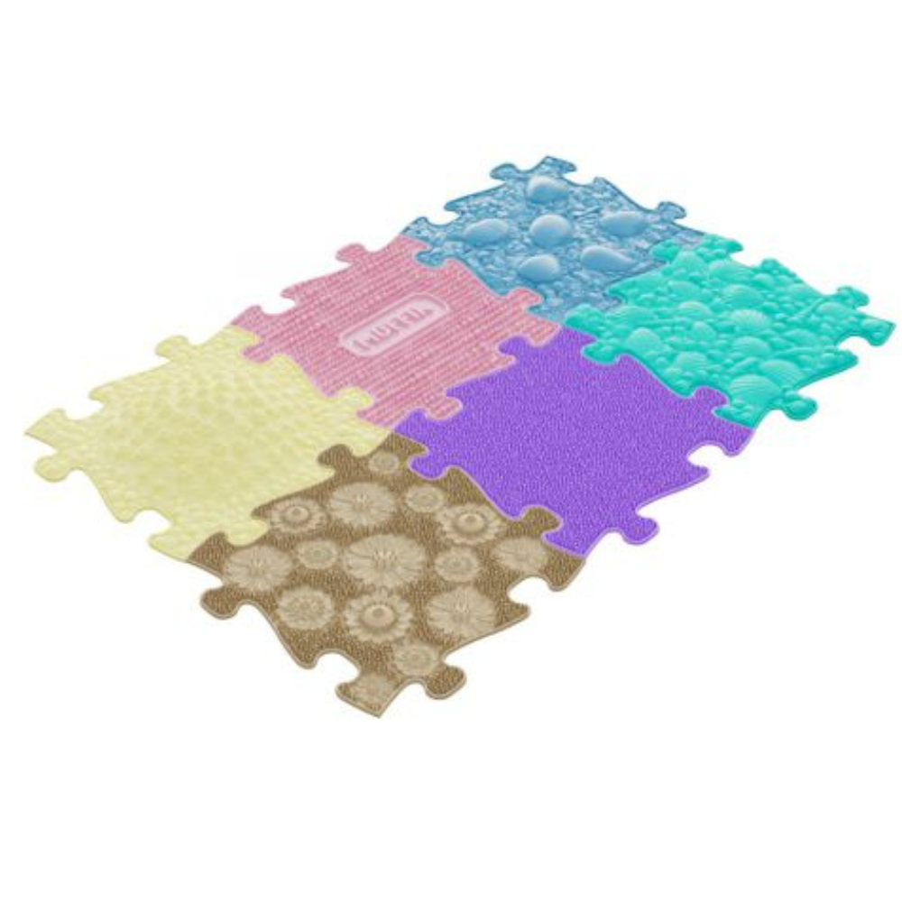 Covoras ortopedic senzorial puzzle, Pastel, Muffik