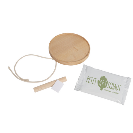 Kit amprenta bebelus cu rama din lemn rotunda, Keepsake, Petit Artichaut 738423