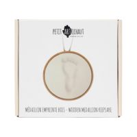 Kit amprenta bebelus cu rama din lemn rotunda, Keepsake, Petit Artichaut