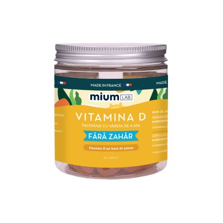 Jeleuri cu Vitamina D, mango, 105 g, Mium Lab