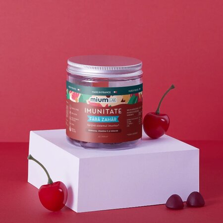 Jeleuri cu echinacea, vitamina C si minerale, Imunitate, Cirese, 42 bucati, Mium Lab 738688