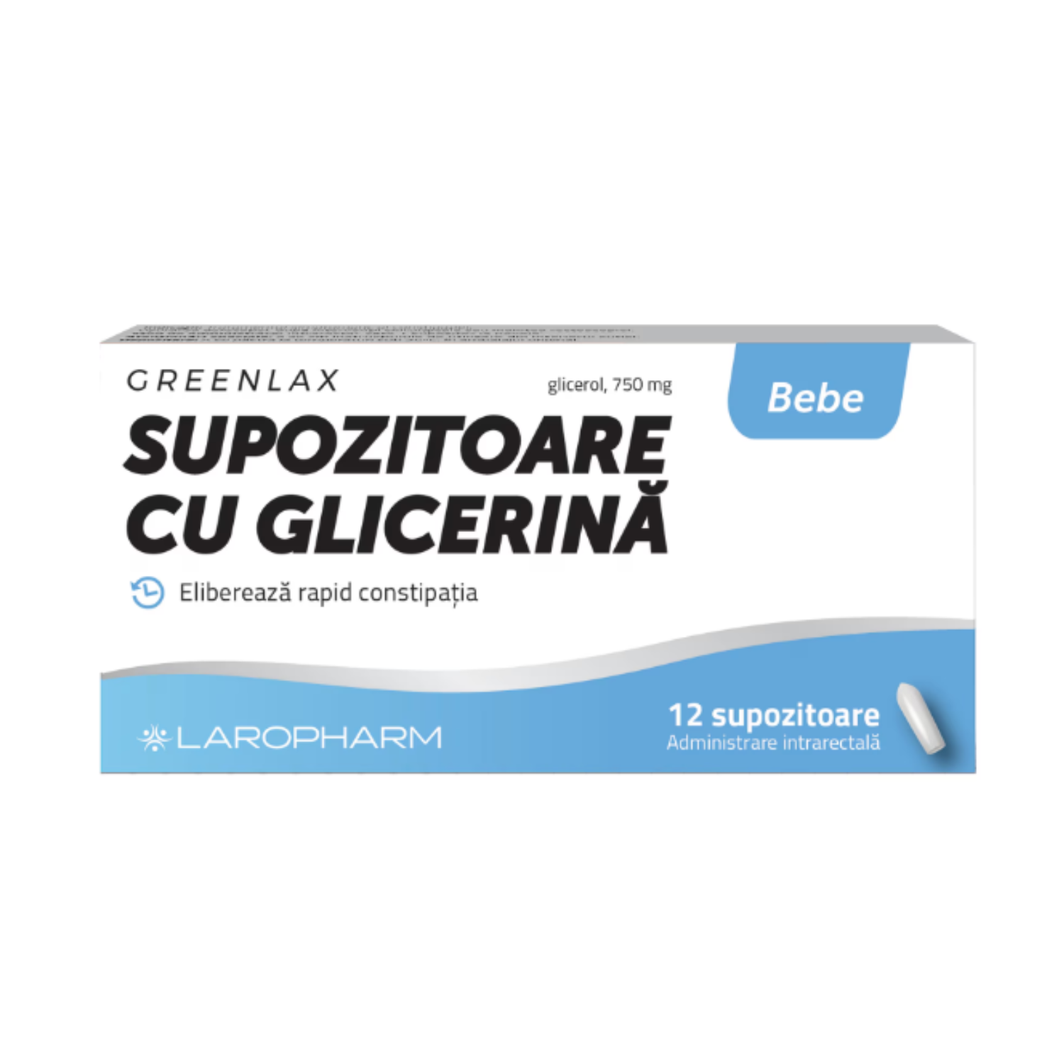 Supozitoare cu glicerina pentru bebelusi Greenlax, 12 bucati, Laropharm