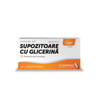 Supozitoare cu glicerina pentru copii Greenlax, 12 bucati, Laropharm
