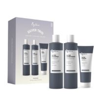 Set anti-ingalbenire cu pigmenti violeti Sampon, Balsam si Masca de par Silver, 300/300/200 ml, By Veira
