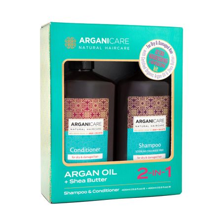 Set sampon si balsam ulei de Argan si unt de Shea, 2x400 ml, Arganicare